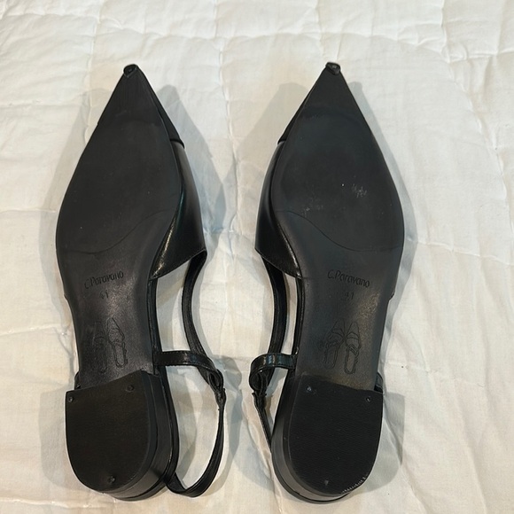 Black Pointed-Toe Heels with Ankle Strap - Picture 2 of 2